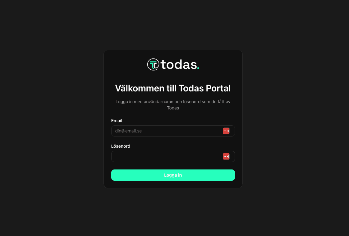 Todas kundportal login