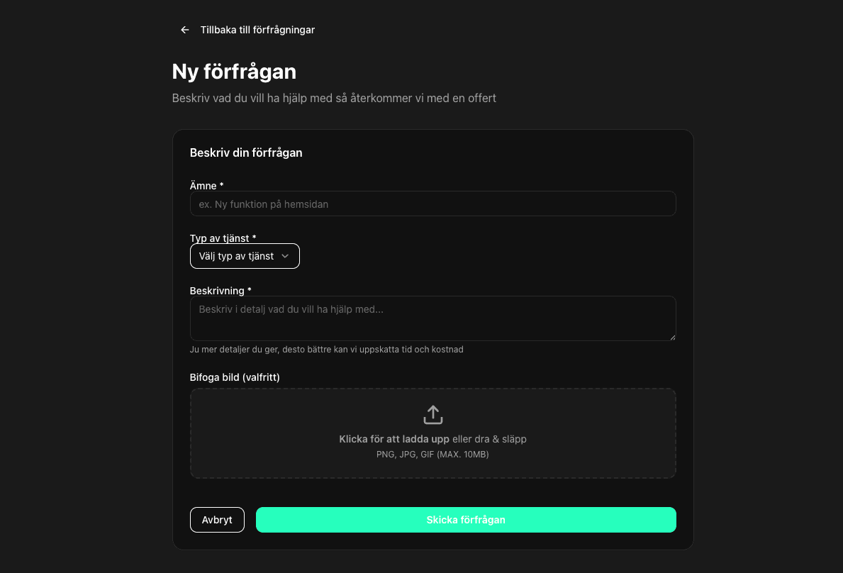 Todas-plattformen – förfrågningar och översikt